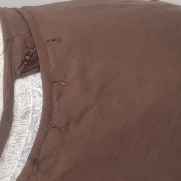 BOHO NEW  Brown Rayon Low Wrap Skirt  NWT one size OS - Picture 6 of 9